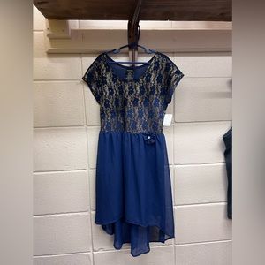 Girl’s Dress -Size 7 Blue and Gold